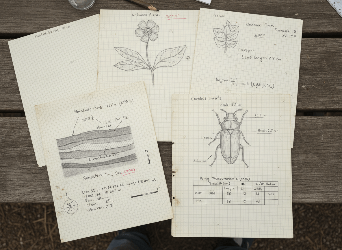 Research notebook pages converted into a structured digital report.