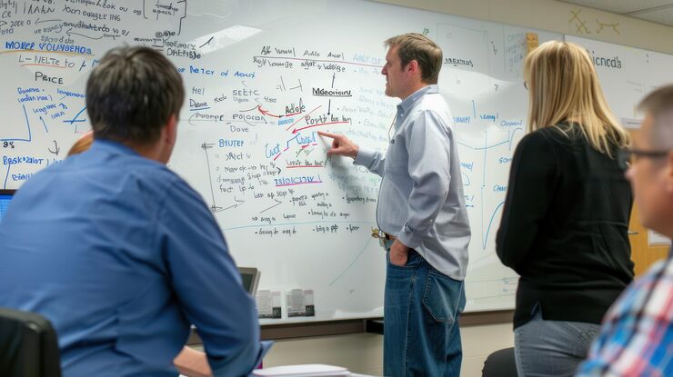 Meeting whiteboard converted into editable notes