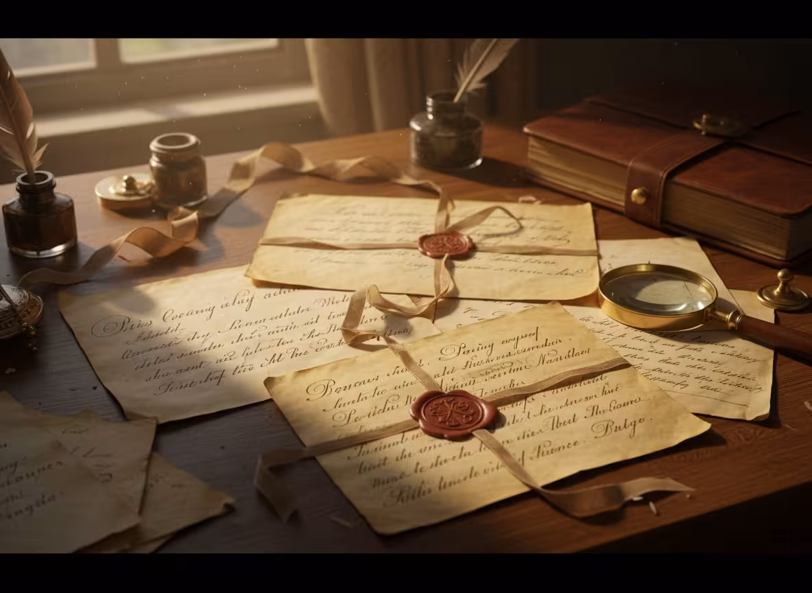 Family reading old handwritten letters digitally