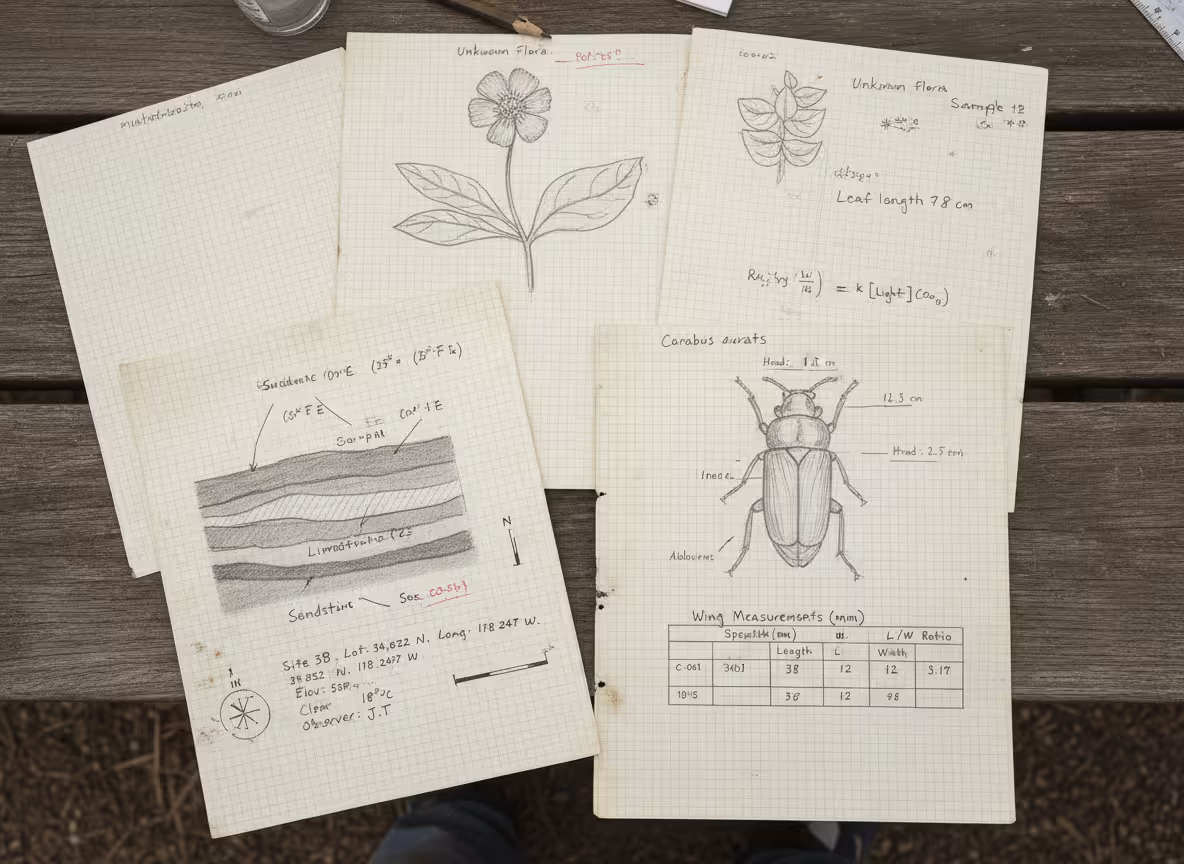 Research notebook pages converted into a structured digital report.