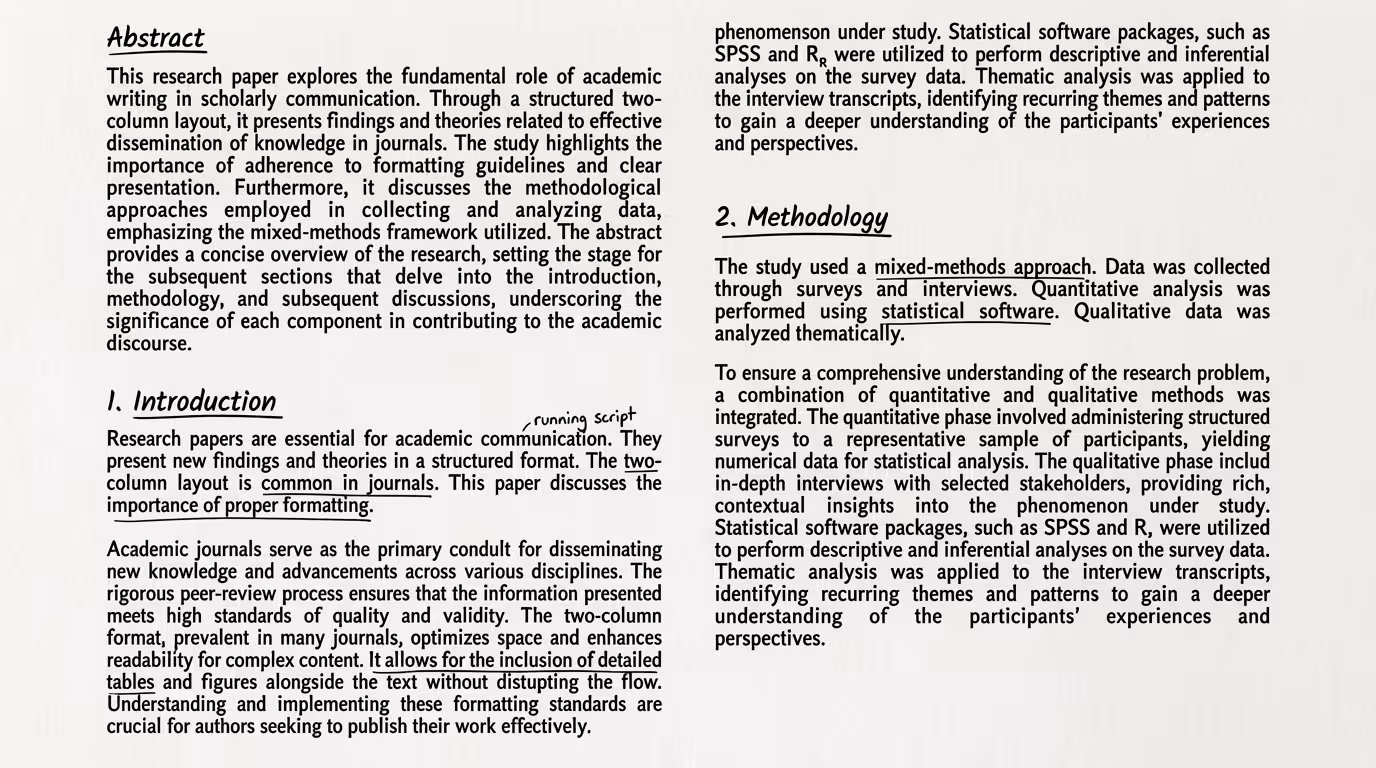 Two column document