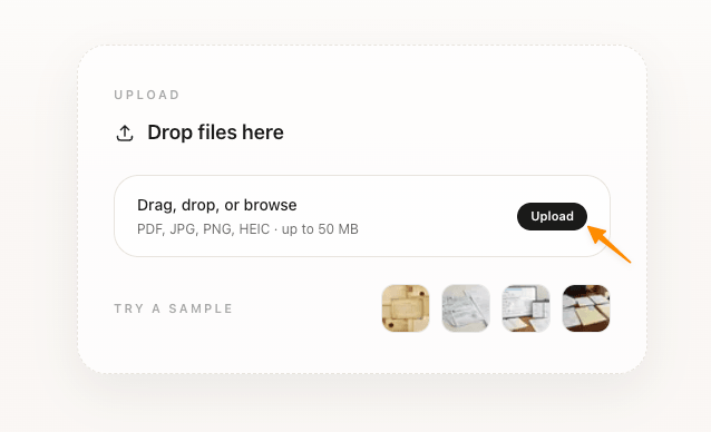 Upload files in bad handwriting reader