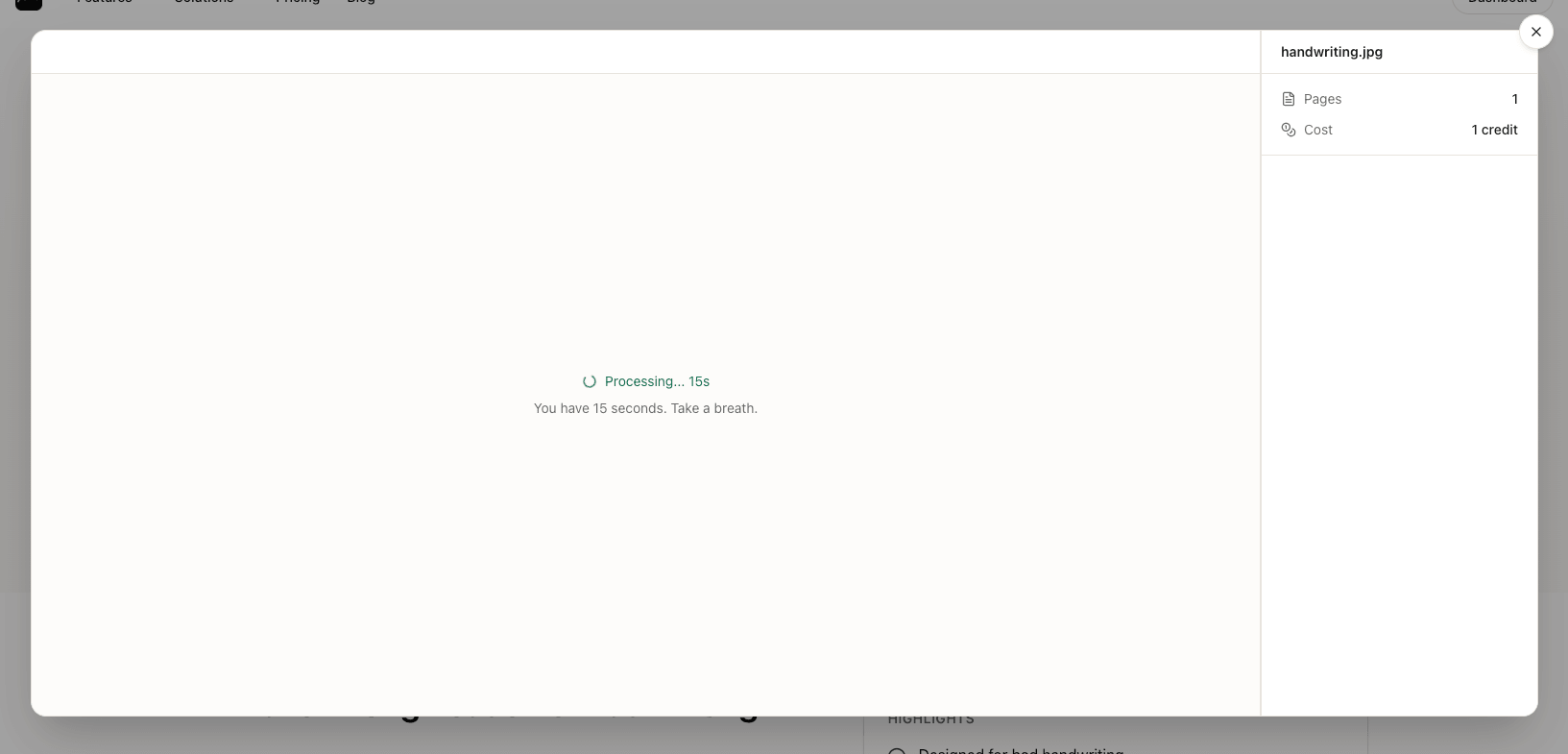 Process bad handwriting files