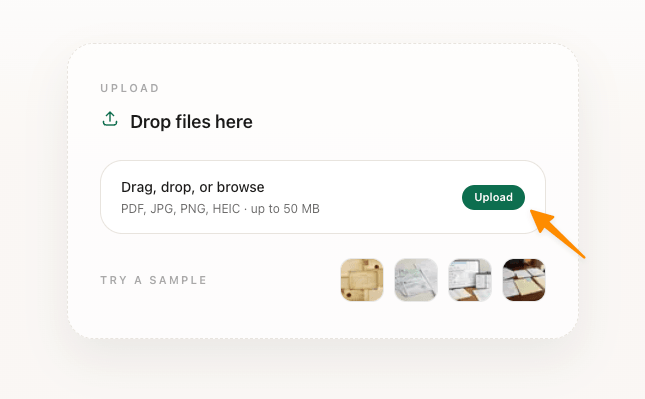 Upload files to remove handwriting
