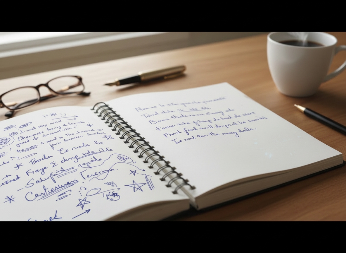 Personal cursive journal being digitized with cursive reader technology.