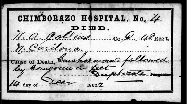 Historical handwritten death certificate being deciphered