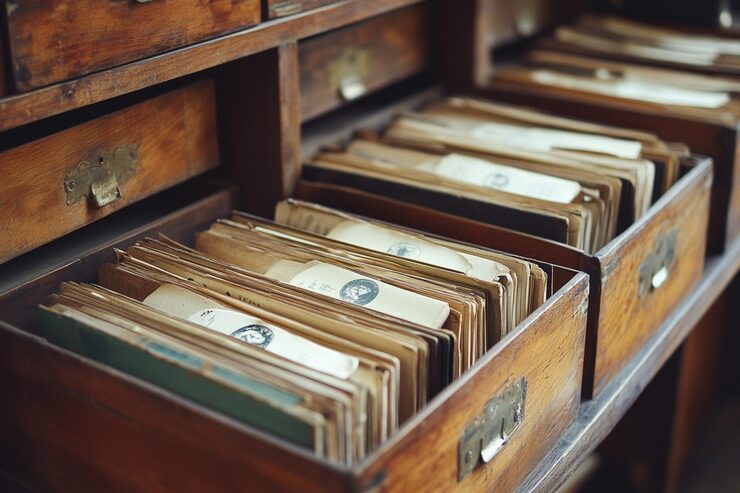 Old property ledger and handwritten records