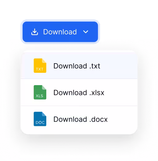 Export options