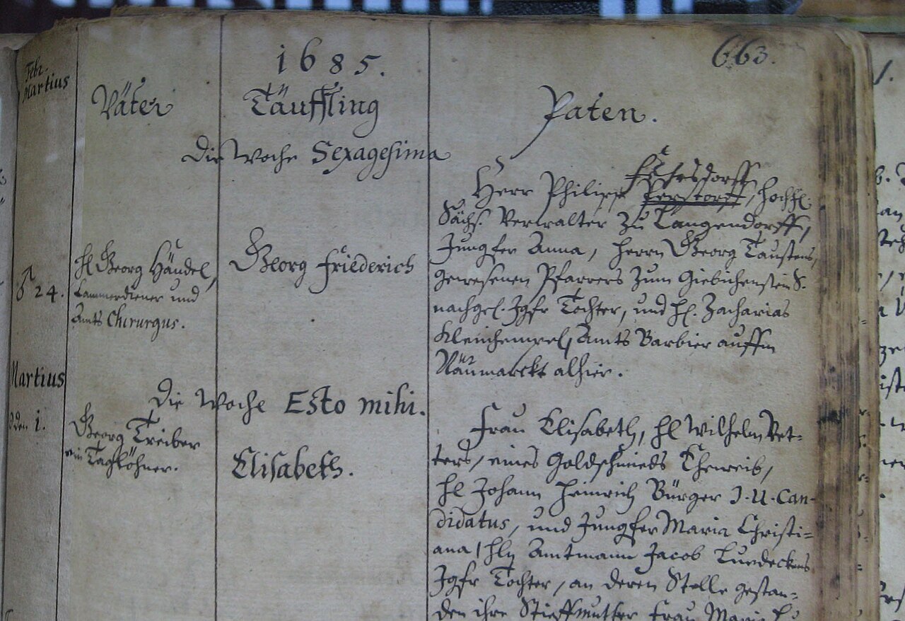 Old German handwriting manuscript