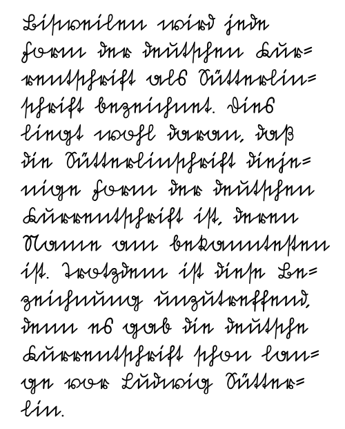 Sütterlin handwriting example